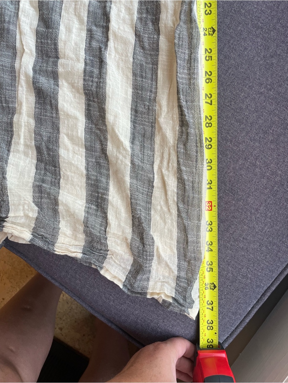 Anthropologie Osei Duro Gray and Cream Gauze Stripe Maxi Skirt L - Picture 6 of 6
